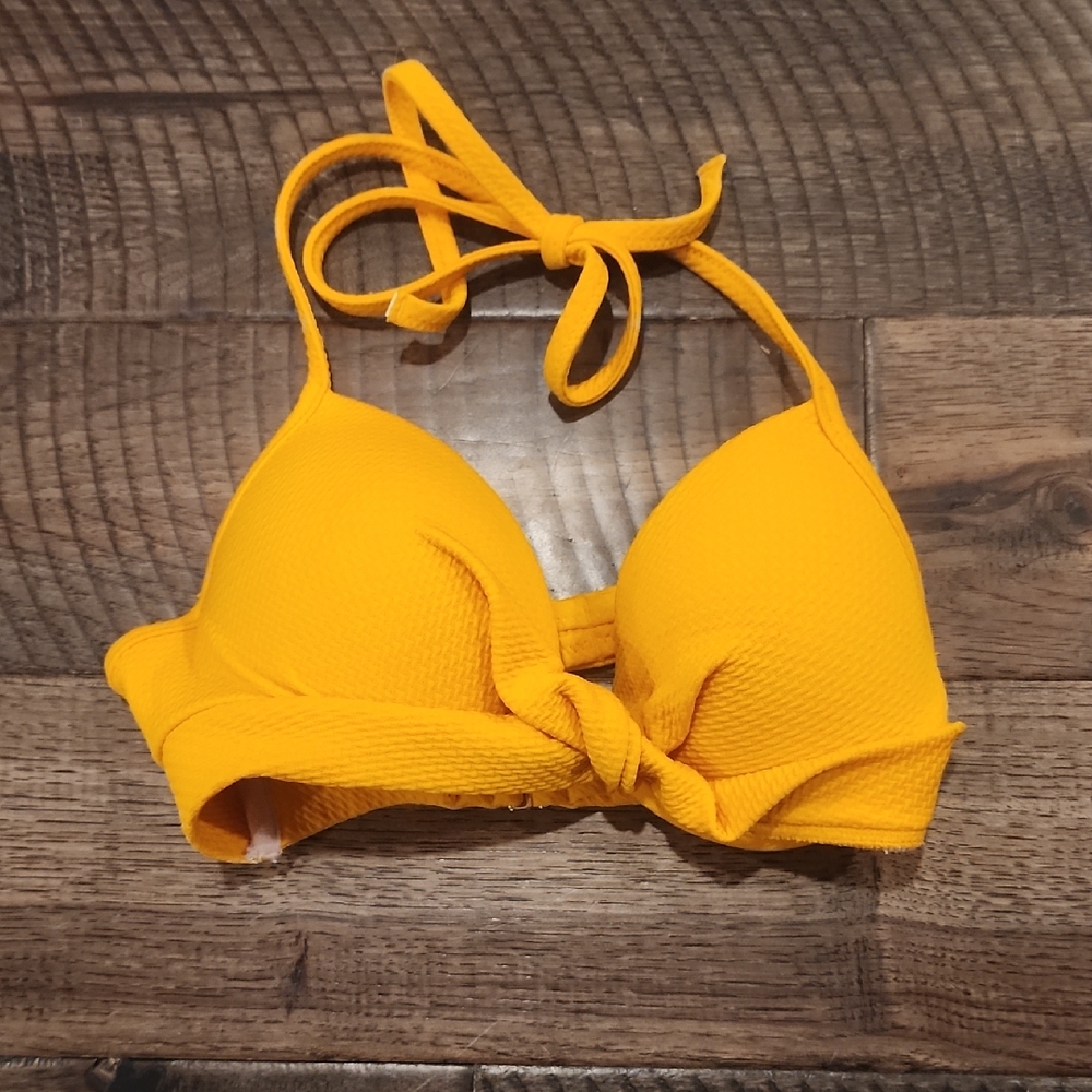 Orange Target Push Up Bikini Top